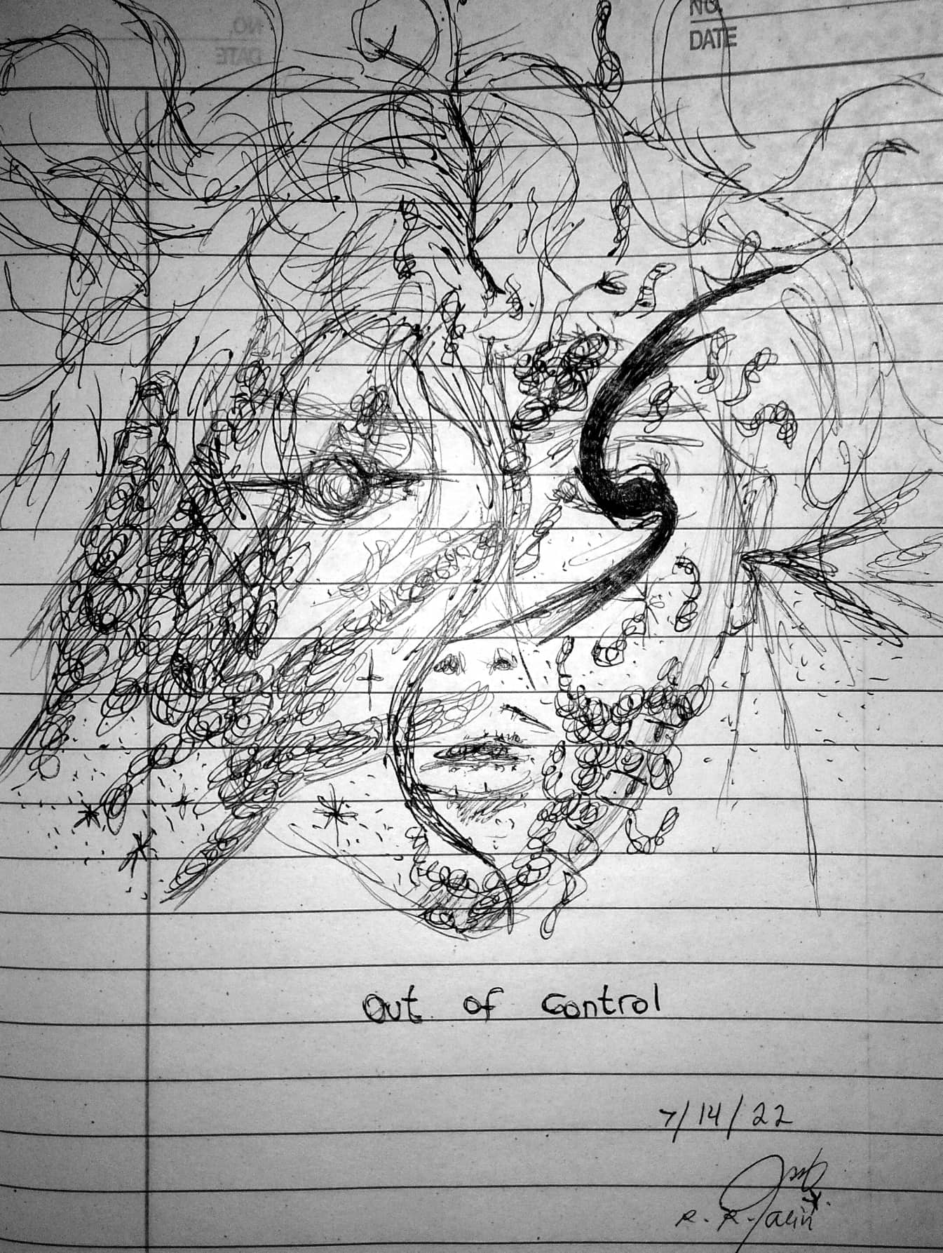 my sketch titled out of control